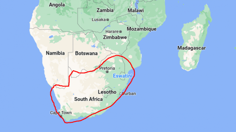 living in south africa map