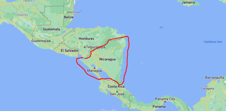 moving to nicaragua map