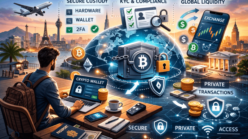 How to use crypto safely when living abroad (custody, KYC, liquidity)