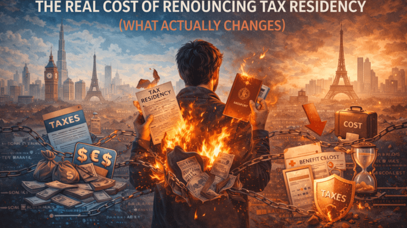 The Real Cost of Renouncing Tax Residency (What Actually Changes)